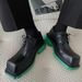 ShoeVault New Big Square Toe Derby Men's British Style Korean Version Leather Thick Sole Height Increasing Hairstylist Shoes_vogvips.com