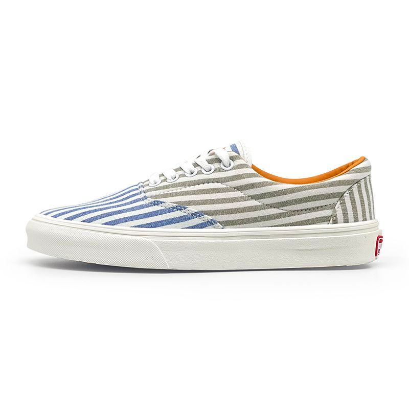 Highly Stylish Versatile Blue And White Striped Low-top Casual , Unisex Niche Sneakers, Large Size Couple's Canvas_vogvips.com