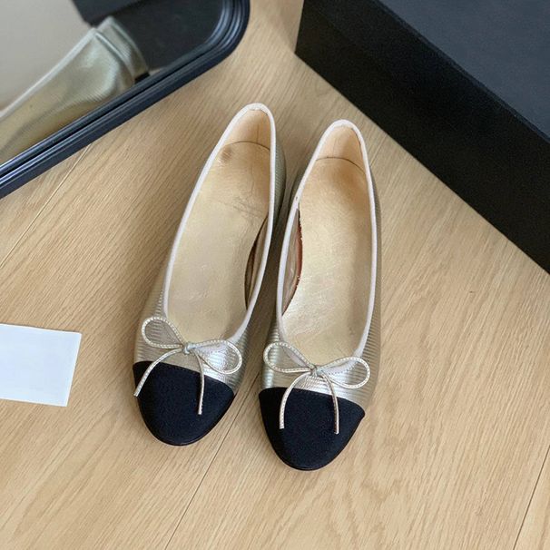 2025 French Small Fragrant Style New Button Ballet Flat Bottom Bow, Mary Jane Single Shoes With Shallow Mouth_vogvips.com