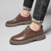 Leather Shoes Men's Style Shoes Men's Genuine Leather Low-top Thick-soled Martin Tooling Shoes Trendy Big Head Shoes_vogvips.com