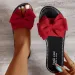 2025 New Fashion Sandals Slides Summer Bow Keep Warm Shoes Women Flat Plus Size Slippers Zapatos De Mujer_vogvips.com
