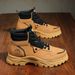 European Warm Series Martin Autumn New High-top Work Men's Korean Style Versatile Thick-soled Short Boots Trendy Camouflage Shoes_vogvips.com
