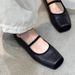 In Stock And Ready To Ship~French-style Square-toed Mary Jane With A Single Strap, Comfortable, Soft, Leopard Print Flat_vogvips.com