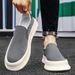 Loafers men 2024 summer new style sneakers men thick sole slip-on canvas shoes men's breathable versatile casual shoes_vogvips.com