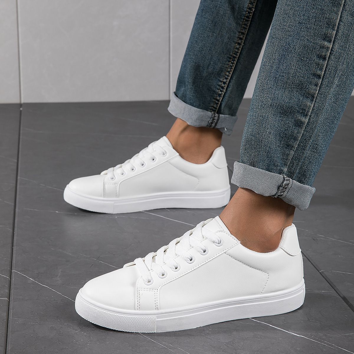 Men’s Shoes Men's White Shoes Large Size Sneakers_vogvips.com