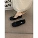 French Flat Bottom Gentle Grandma Women Autumn Winter Fairy Style Soft Sole With Skirt Bow And Velvet Bean Single Shoes_vogvips.com