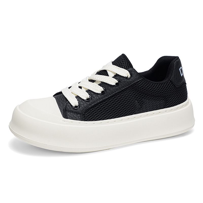Men's Summer Mesh Breathable White Sneakers European Style Trendy Affordable Luxury Thick Soled Casual Sports Shoes_vogvips.com