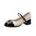 French Style Chunky Mary Jane Shoes For Women In Spring 2025, New Rhinestone High Heels, Fragrance Style, Shallow Mouth_vogvips.com