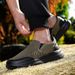 Summer Casual Canvas Shoes, Thin Mesh Sneakers, Black Slip-on Sports Breathable Men's Shoes_vogvips.com