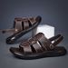 Men's Sandals Made Of Top-layer Cowhide, New Style Genuine Leather Non-slip Beach Shoes, Men's Soft-soled Dual-use_vogvips.com