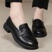 Mom Shoes Medium And Small Leather Shoes Women's Soft Sole Non-slip Flat Sole Soft Leather Loafers One Pedal_vogvips.com