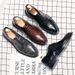 Euro Step 2025 Brogue Leather Suit Wedding Men's Groom Arrow Barber Shoes British Style_vogvips.com