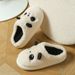 Cute Cow Warm Furry Women Couples Plush Slippers For Men Winter Heel-Wrapped Cotton Shoes_vogvips.com