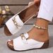 Cross-border Foreign Trade Plus-size Women's Slippers 2025 Summer New European And American Casual Wedge Heel One-strap_vogvips.com