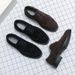 Euro Step Youth Carved Suede Men's Brogue Pointed Casual British Style Single Korean Version Small Leather Shoes_vogvips.com