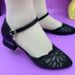 Hollow Soft Sole Medium Heel Sandals Women's Medium Heel Thick Heel Outer Wear Shallow Mouth Pointed Hollow Belt Mother Shoes_vogvips.com