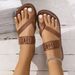 2025 New Plus Size Flat Bottomed Flip Flops Women, Fashionable And Versatile, Solid Color Casual Sandals For Outerwear_vogvips.com