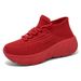 Cross-border Plus-size Fly-knit Elastic Sock Mesh Shoes, Versatile Trendy Thick-soled Height-increasing Casual Sports_vogvips.com
