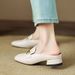 Genuine Leather Open-Toe Mule Sandals With 3cm Block Heel - Comfortable & Stylish Slip-On Shoes For Women_vogvips.com