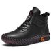 Winter Plush Lined Warm Martin Boots For Women, British Style Fashion Versatile Velcro Casual High-top Cotton Boots,_vogvips.com