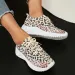 Fi Leopard Knitted Autumn Slide Walking Womens Lightweight Casual Sports Shoes Plus Size M241029_vogvips.com
