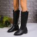 Simplified Western 2025 Autumn New Style Small Square Head Thick Heel Middle Tube Boots Children_vogvips.com