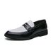 Business Slip-On Loafers Fashion Color-Block Open Smile Leather Men's Large Size Lazy Shoes_vogvips.com