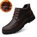 High Top Leather Shoes Gentleman's Casual Layer Large Size Fleece Boots_vogvips.com