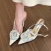Foreign Trade Large Size Pointed High Heels Women's Fashion Rose Sandals Empty Stiletto Shoes_vogvips.com
