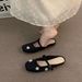 French Style High-End Silver Closed-Toe Mules Women's Shoes Outdoor Wear 2025 New Spring Summer Gentle Mary Jane Flats_vogvips.com