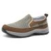 Men's Slip On Walking Shoes - Lightweight Breathable Mesh Sneakers With Memory Foam, Easy Wear Outdoor & Driving Shoes For Summer_vogvips.com