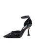 2022 New Autumn Mesh Pointed Toe Stiletto Buckle Sandals Black One-Strap High Heels Sexy Niche Single Shoes_vogvips.com