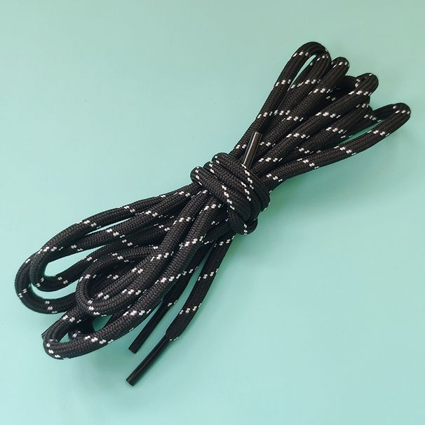 Round & Flat Shoelaces With Unique Patterns - Dotted, Fishbone & Starry Design For Sneakers, Boots & Casual Shoes (Black/White/Grey)_vogvips.com
