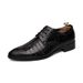 Suitable For All Seasons 2025 New Crocodile Pattern Color Polished Middle-aged Men's Business Pointed Leather Shoes_vogvips.com