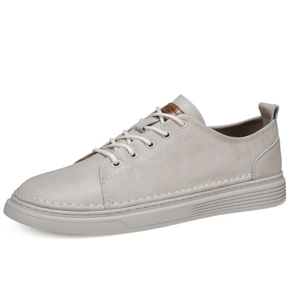 Black Textured Small Leather Shoes Men's Shoes Low-top Breathable Hollow Sports Style Casual Men's Board Shoes_vogvips.com