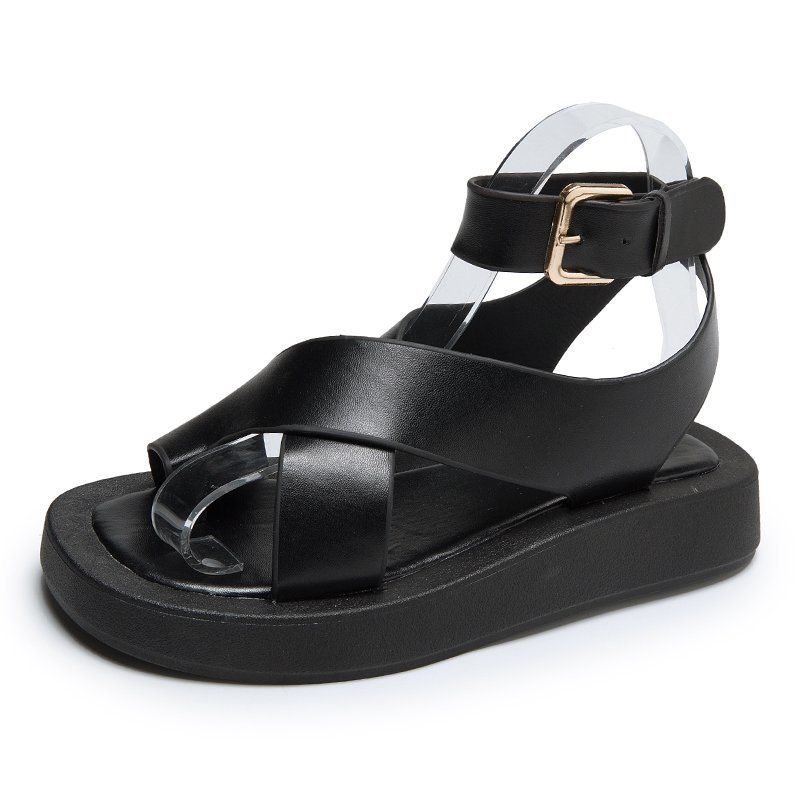 Women's Shoes Internet Celebrity Sandals For Women Summer Summer New Style Student Comfortable Korean Thick Bottom Fairy Style Cross Roman Shoes_vogvips.com