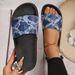 Women’s Shoes Large Size Thick Soled Printed Flip Flops For Women Outdoor Wear Denim Open Toed Lightweight Beach Sandals_vogvips.com