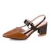 2024 Spring/Summer New Shoes: Pointed Toe Chunky Heel Closed-Toe Shoes, Mid-Heel Buckle High Heels, Hollow-Out Women's_vogvips.com