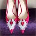 Women's Rhinestone Pointed Toe High Heels Red Satin Low Cut Sexy Wedding Shoes Spring Autumn New_vogvips.com