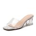 Wearing External Slippers New Summer Thick High Crystal Heels, Exposed Toes, Transparent Heels Women, Sandals, And Flip_vogvips.com