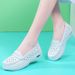 In-stock Women's Nurse Shoes With Soft Soles, Breathable, Hollowed-out Design, Air Cushion, White Hospital Work Shoes,_vogvips.com