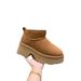 Han Same Style Thick Heel Thick Bottom High Heel Short Tube Snow Boots Women's Winter New Velvet Thick Cotton Shoes Short Boots Cowhide_vogvips.com