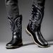 Tube Amekaji Embroidered High Work Men's Western Cowboy Trendy Motorcycle Rider Square Toe Riding Boots_vogvips.com