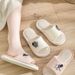 Highly Stylish Spring Autumn Trendy Floral Linen Indoor Slippers, European And American Style Summer Home Fabric_vogvips.com