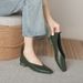 2023 New French Low Heel Square Toe Shallow Mouth Casual Versati Women's Soft So Flat Shoes Unique Spring Autumn_vogvips.com