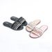 MS Women's Rhinestone Flat Sandals - Comfortable PU Leather Slip-On Slides For Beach, Casual & Outdoor Wear (Black, Beige, Pink)_vogvips.com
