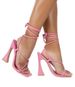 The Latest Internet Celebrity Of 2024 Summer High-heeled Sandals With Square Toe And Ankle Loop Straps, Shaped Heel Fashion Shoes_vogvips.com