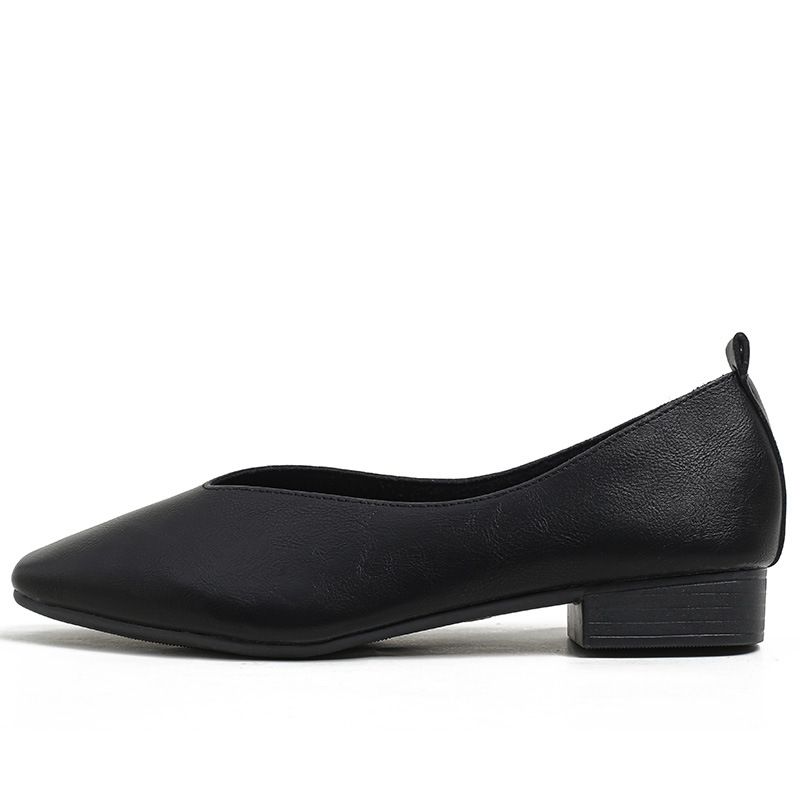 2026 New French Low Heel Square Toe Shallow Mouth Casual Versati Women's Soft So Flat Shoes Unique Spring Autumn_vogvips.com