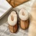 AMANNORR Furry Slippers For Women, Wear, Autumn And Winter Thick-Soled Snow Boots, Closed-Toe, Outdoor Half-Cup Cotton_vogvips.com