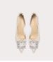 Fattened And Widened High Heels Women's Thin Heels Rhinestone Small Fragrant Wind Side Empty Single Shoes Large Size Women's Shoes 41 To 44_vogvips.com